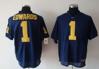 Michigan Wolverines #1 Edwards Navy Blue Jersey