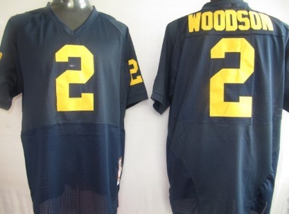 Michigan Wolverines #2 Woodson Navy Blue Jersey