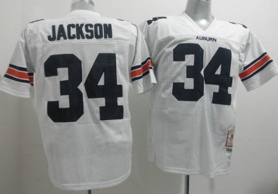 Auburn Tigers #34 Bo Jackson White Jersey