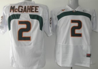 Miami Hurricanes #2 McGahee White Jersey