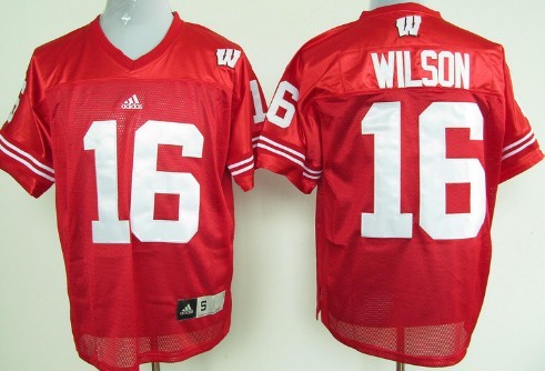 Wisconsin Badgers #16 Russell Wilson Red Jersey