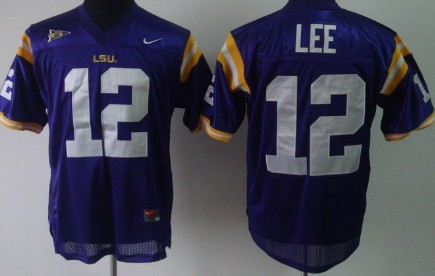 LSU Tigers #12 Jarrett Lee Purple Jersey