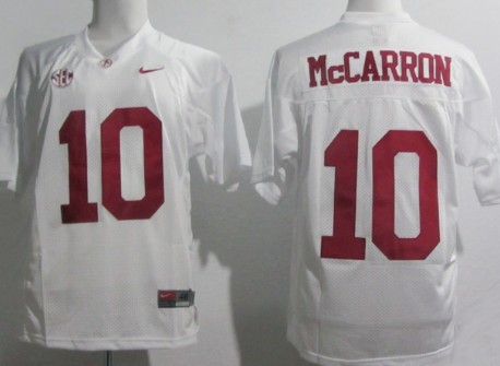 Alabama Crimson Tide #10 A.J. McCarron White Jersey