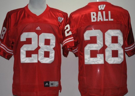 Wisconsin Badgers #28 Montee Ball Red Jersey