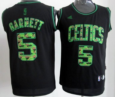 Boston Celtics #5 Kevin Garnett Black Camo Fashion Jersey