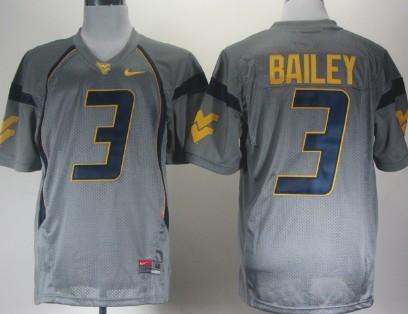 West Virginia Mountaineers #3 Stedman Bailey Gray Jersey