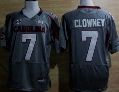 South Carolina Gamecocks #7 Jadeveon Clowney Gray Jersey