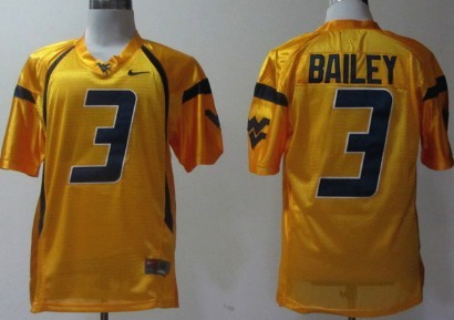 West Virginia Mountaineers #3 Stedman Bailey Yellow Jersey