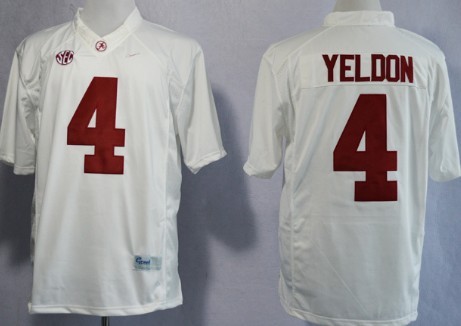 Alabama Crimson Tide #4 T.J Yeldon 2014 White Limited Jersey