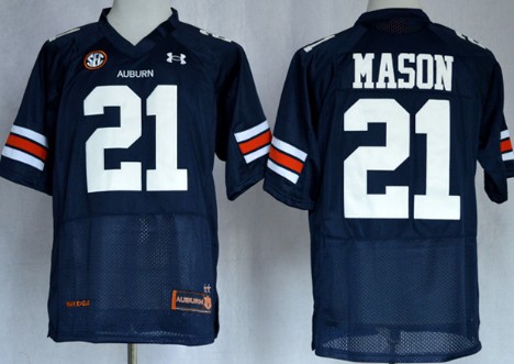 Auburn Tigers #21 Tre Mason Navy Blue Jersey