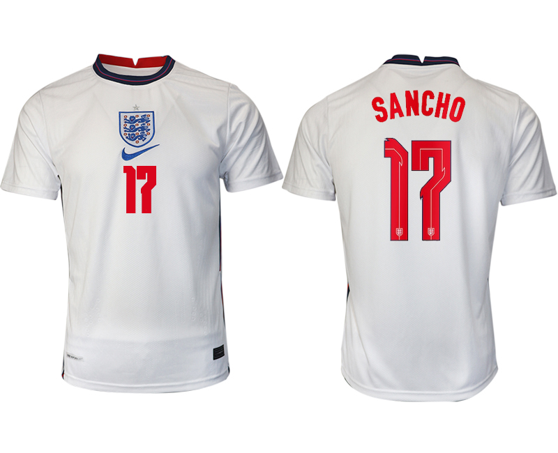 Men 2021 Europe England home AAA version 17 soccer jerseys