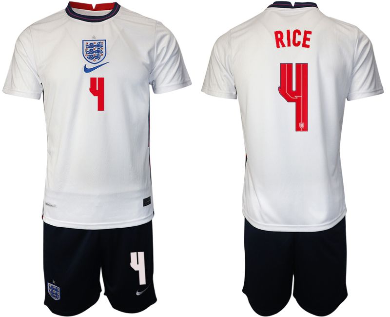 Men 2020-2021 European Cup England home white 4 Nike Soccer Jersey