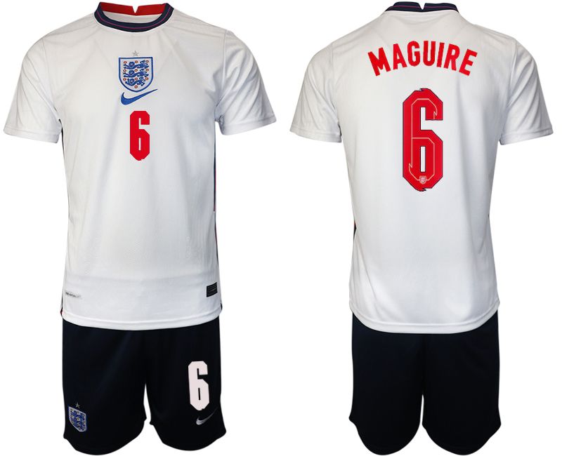 Men 2020-2021 European Cup England home white 6 Nike Soccer Jersey