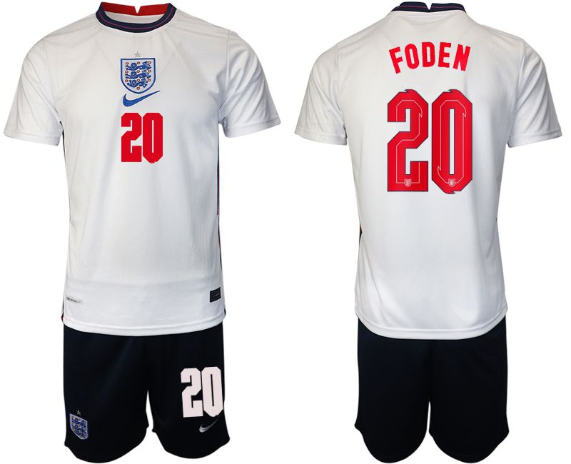 Men 2020-2021 European Cup England home white 20 Nike Soccer Jersey