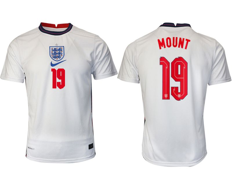 Men 2020-2021 European Cup England home aaa version white 19 Nike Soccer Jersey