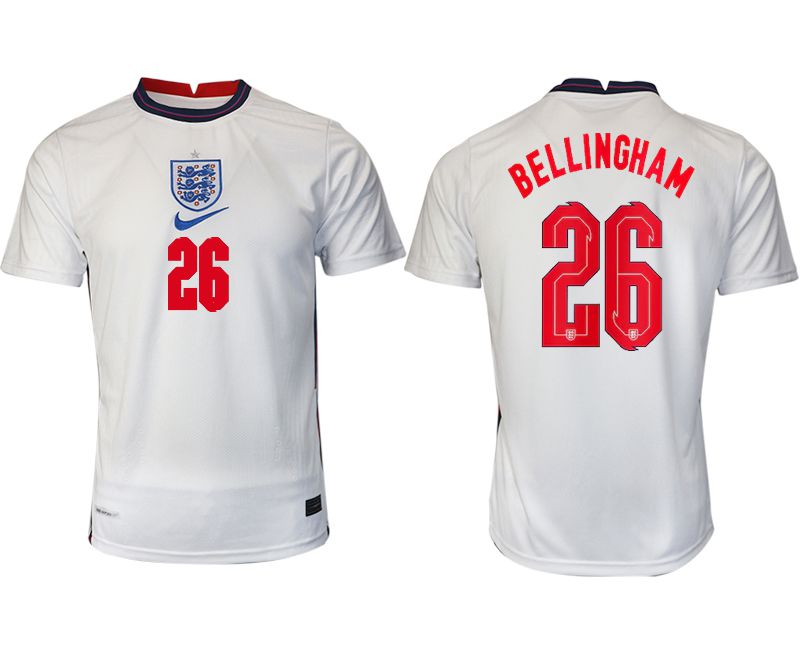 Men 2020-2021 European Cup England home aaa version white 26 Nike Soccer Jersey