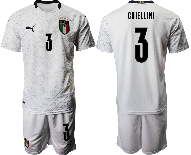 2021 Men Italy away 3 white soccer jerseys