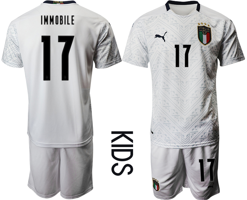 Youth 2021 European Cup Italy away white 17 Soccer Jersey