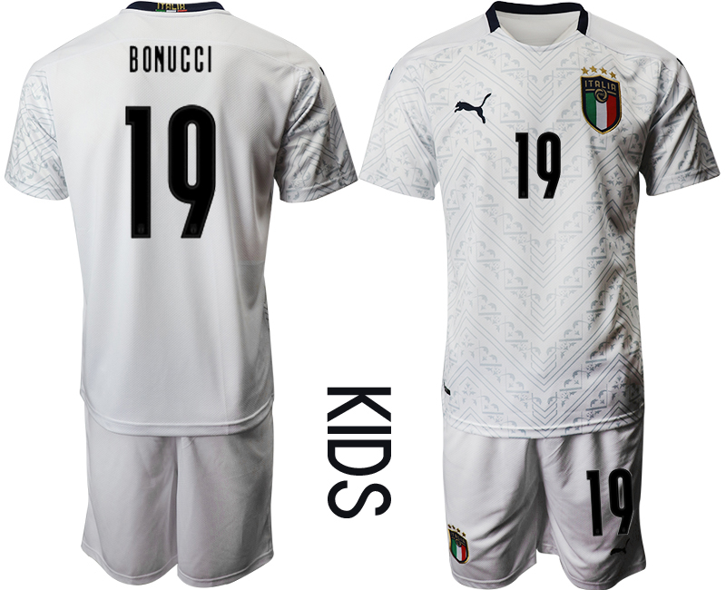 Youth 2021 European Cup Italy away white 19 Soccer Jersey