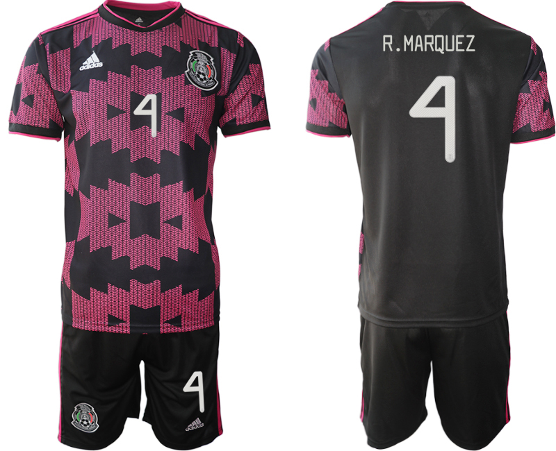 Men 2020-2021 Season National team Mexico home black 4 Soccer Jersey