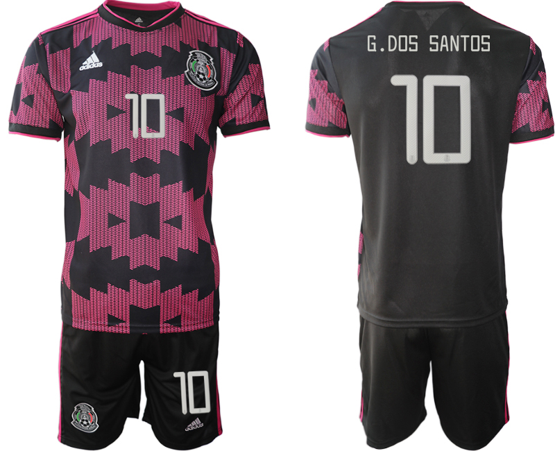 Men 2020-2021 Season National team Mexico home black 10 Soccer Jersey