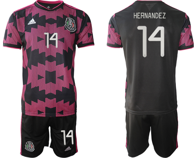 Men 2020-2021 Season National team Mexico home black 14 Soccer Jersey1