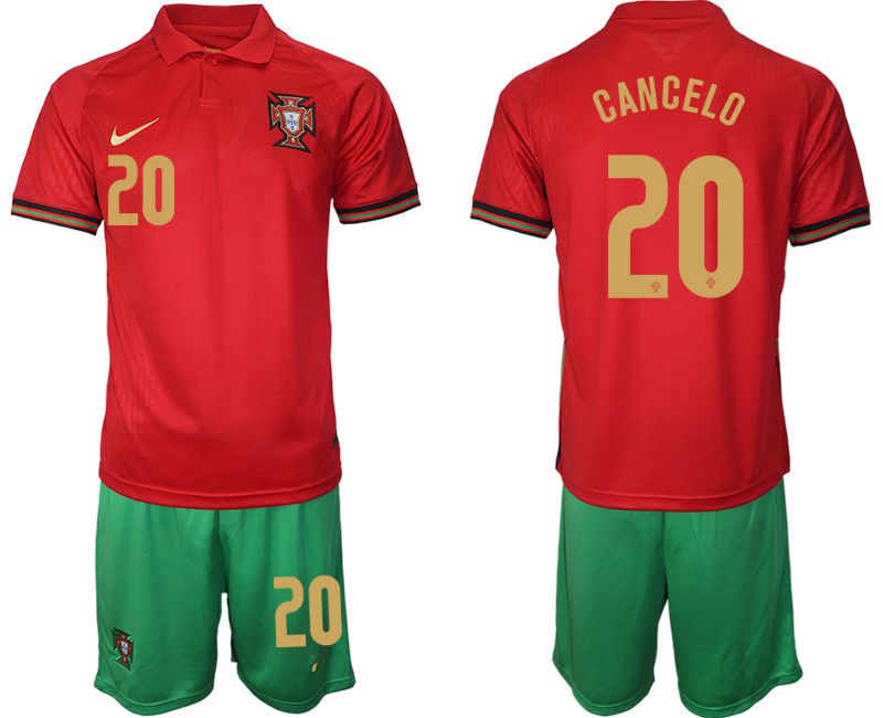 Men 2020-2021 European Cup Portugal home red 20 Nike Soccer Jersey