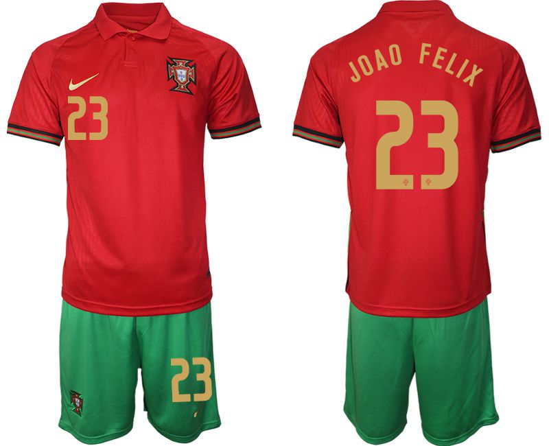 Men 2020-2021 European Cup Portugal home red 23 Nike Soccer Jersey