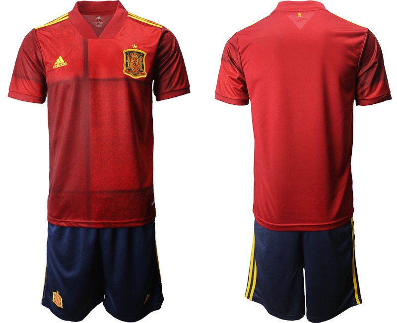 Men 2021 European Cup Spain home red Soccer Jersey