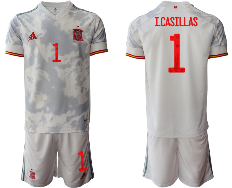 Men 2021 European Cup Spain away white 1 Soccer Jersey