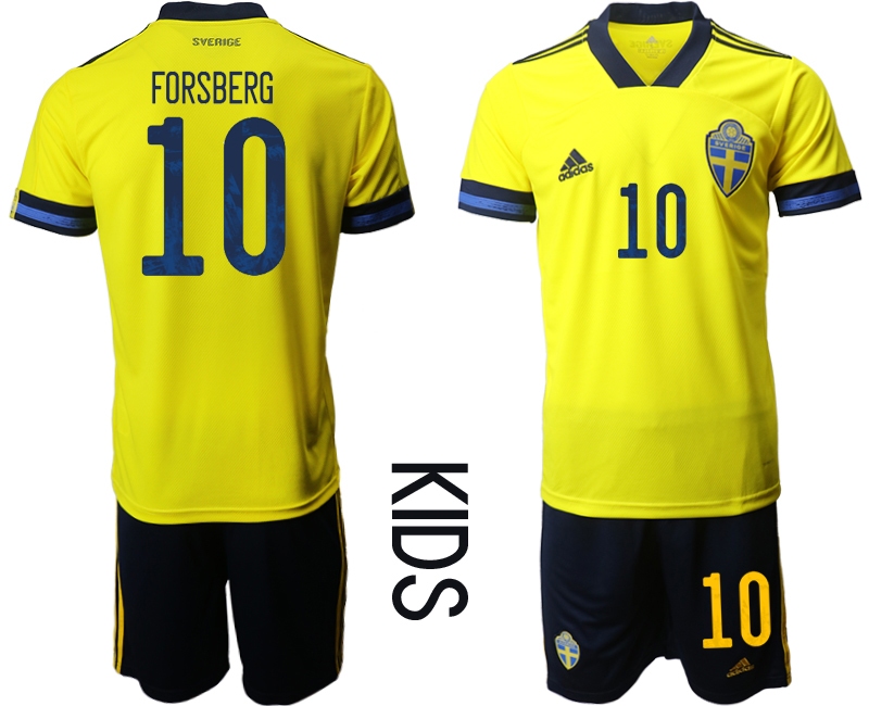 Youth 2021 European Cup Sweden home yellow 10 Soccer Jersey