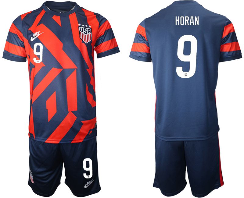 Men 2020-2021 National team United States away 9 blue Nike Soccer Jersey