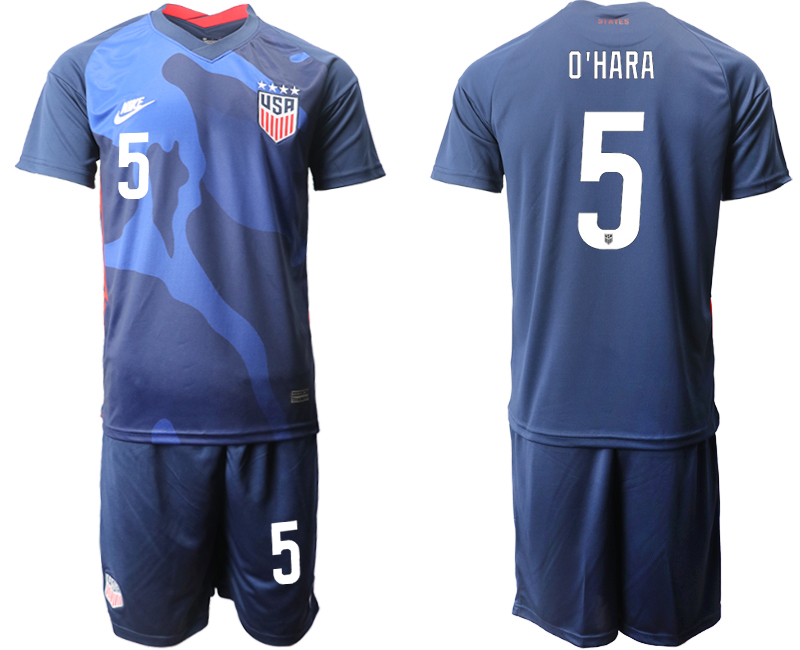 Men 2020-2021 Season National team United States away blue 5 Soccer Jersey