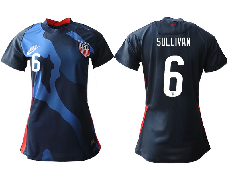 Women 2020-2021 Season National Team America away aaa 6 blue Soccer Jerseys