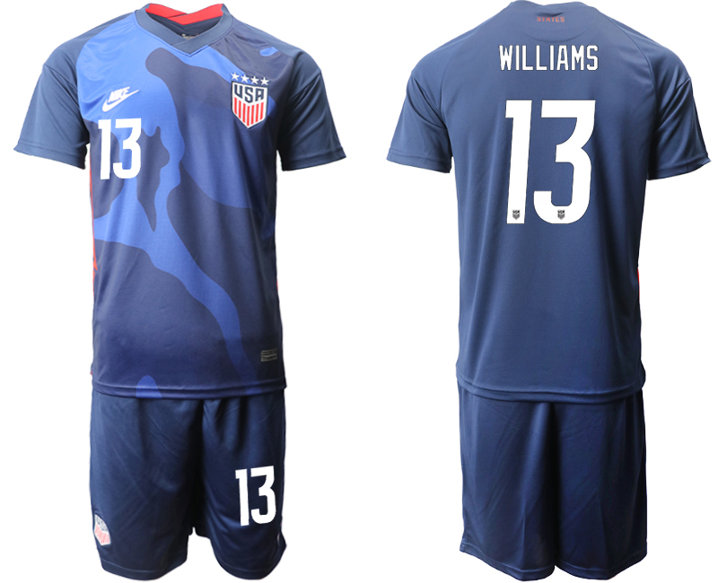 Men 2020-2021 Season National team United States away blue 13 Soccer Jersey1