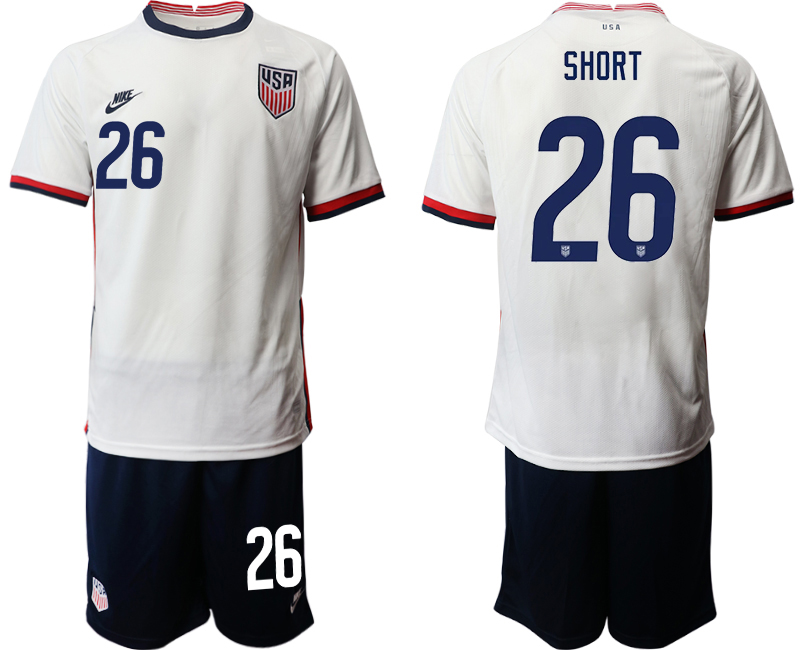 Men 2020-2021 Season National team United States home white 26 Soccer Jersey