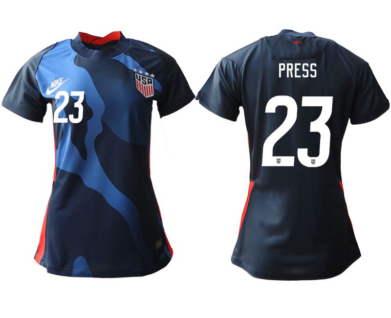 Women 2020-2021 Season National Team America away aaa 23 blue Soccer Jerseys