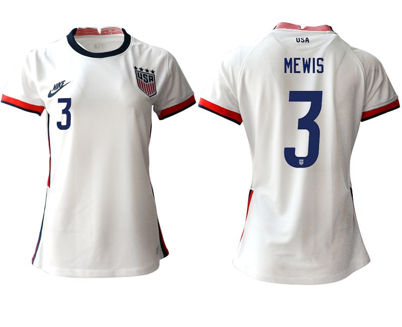 Women 2020-2021 Season National Team America home aaa 3 white Soccer Jerseys