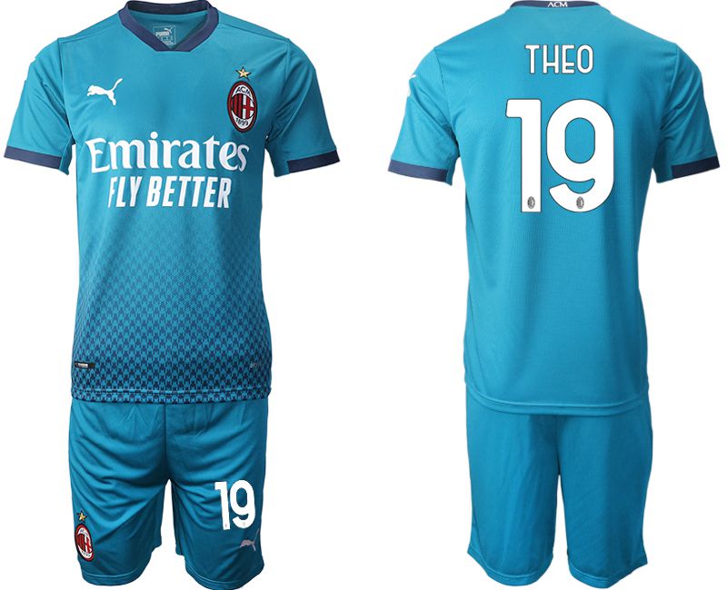 Men 2020-2021 club AC milan away 19 blue Soccer Jerseys