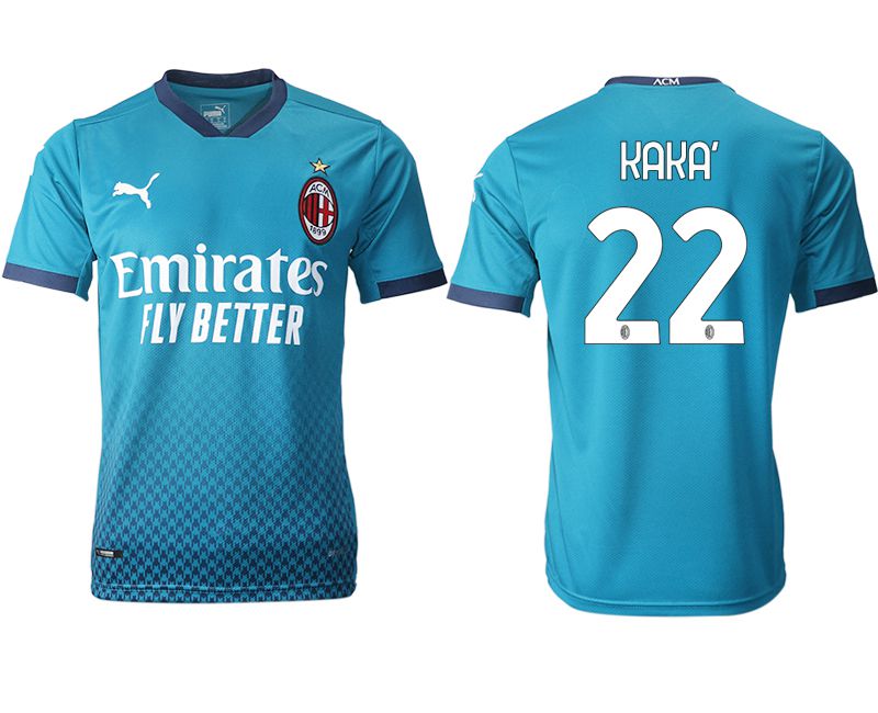 Men 2020-2021 club AC milan away aaa version 22 blue Soccer Jerseys