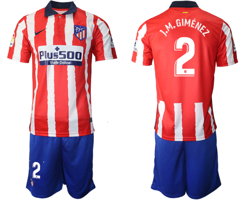 Men 2020-2021 club Atletico Madrid home 2 red Soccer Jerseys