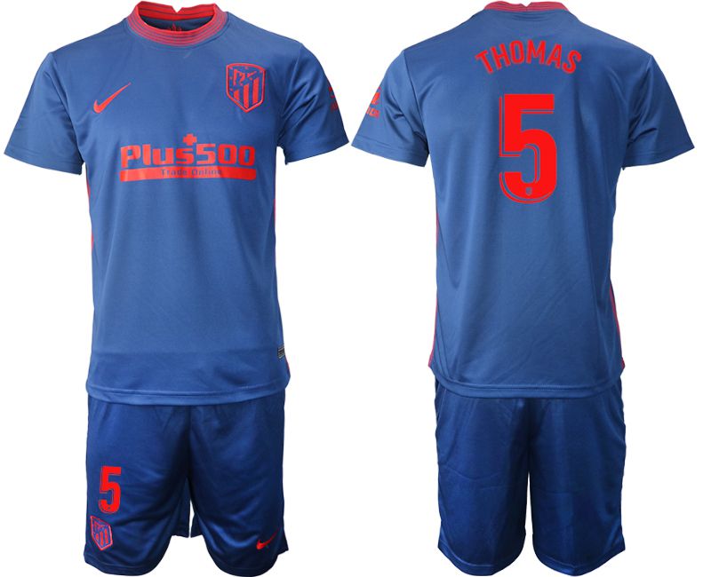 Men 2020-2021 club Atletico Madrid away 5 blue Soccer Jerseys