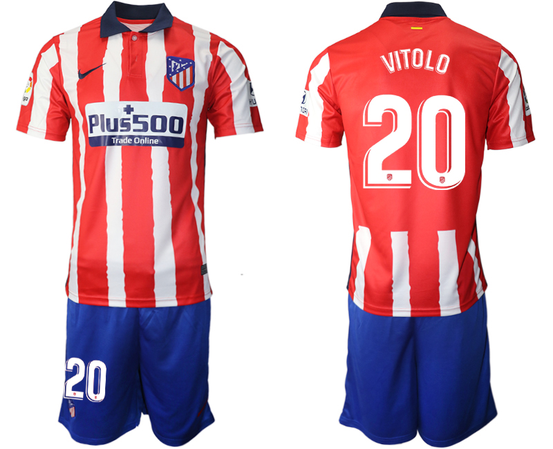 Men 2020-2021 club Atletico Madrid home 20 red Soccer Jerseys