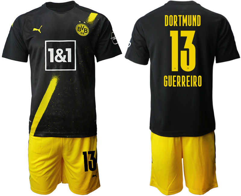 Men 2020-2021 club Borussia Dortmund away 13 black Soccer Jerseys