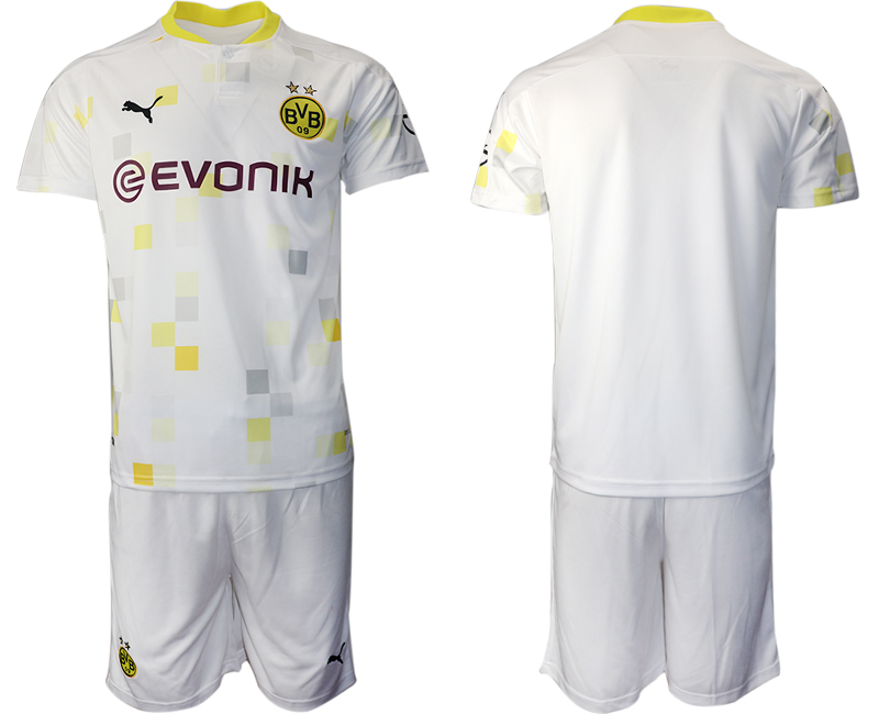 Men 2020-2021 club Borussia Dortmund Second away blank white Soccer Jerseys