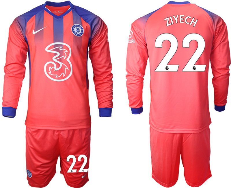 Men 2021 Chelsea away Long sleeve 22 soccer jerseys