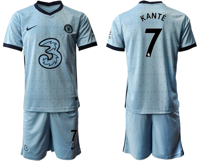 Men 2020-2021 club Chelsea away Light blue 7 Soccer Jerseys