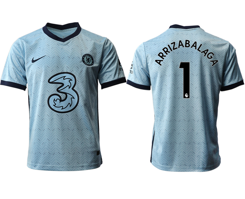 Men 2020-2021 club Chelsea away aaa version 1 Light blue Soccer Jerseys