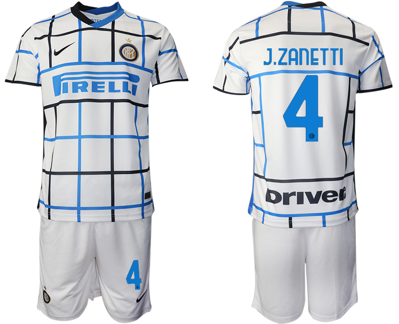 Men 2020-2021 club Inter milan away 4 white Soccer Jerseys