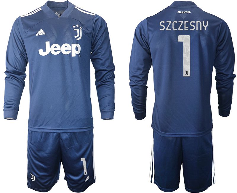 Men 2020-2021 club Juventus away long sleeves 1 blue Soccer Jerseys1